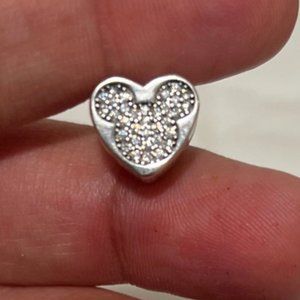PANDORA Mickey Mouse TRUE LOVE Heart with Pave Detail 925 Silver